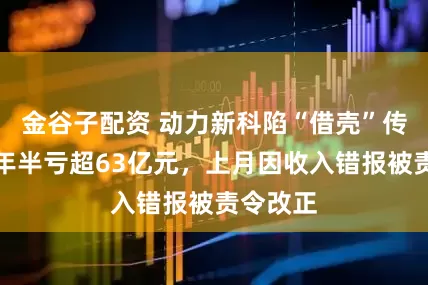 金谷子配资 动力新科陷“借壳”传闻！三年半亏超63亿元，上月因收入错报被责令改正